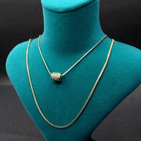 Gold Silindir Zirkon Kolye