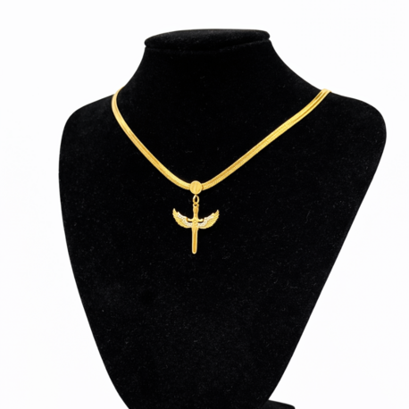 Minimal Yılan Zincir Kanatlı Kolye