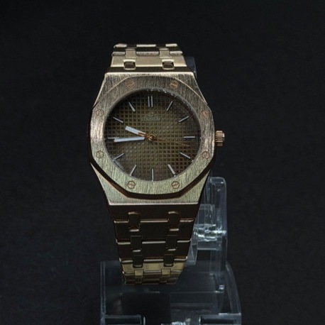 Altın Ton Kare Kasa Metal Kordon Erkek Kol Saati