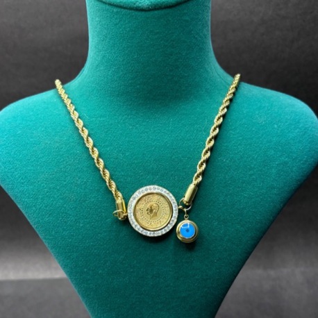 Nazar Boncuklu Gold Zincir Kolye