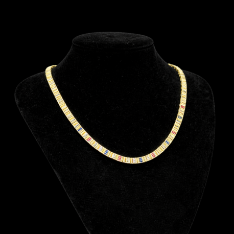 Modern Işıltı Renkli Taş Kolye