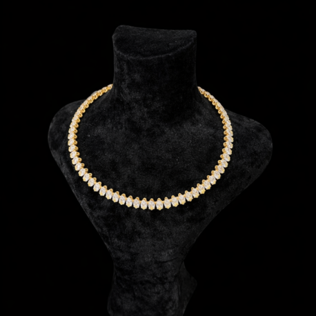 Işıltılı Gold Taşlı Kolye