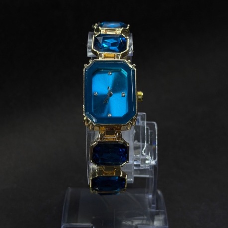 Mavi Taş Detaylı Gold Kasa Kadın Kol Saati