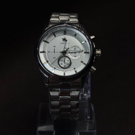 Gümüş Renk Metal Erkek Saati | Çok Göstergeli Analog Tasarım