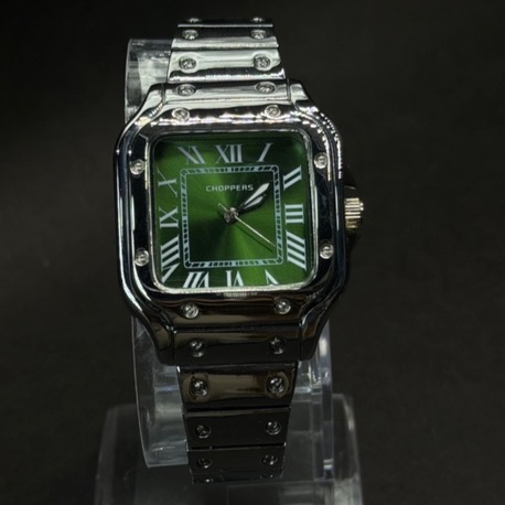 Yeşil Kadran Roma Rakamlı Metal Bilezikli Erkek Saati