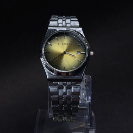 Gümüş Renk Metal Kordonlu Zeytin Yeşili Kadranlı Saat