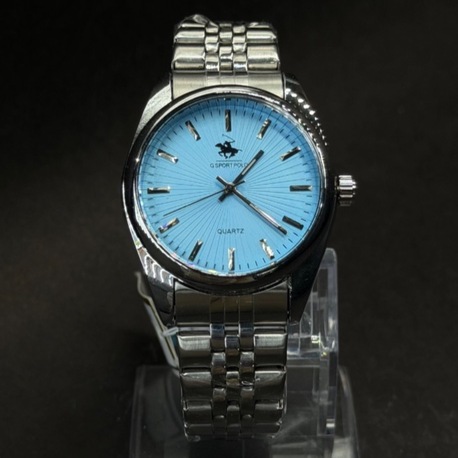 Mavi Kadranlı Metal Analog Saat