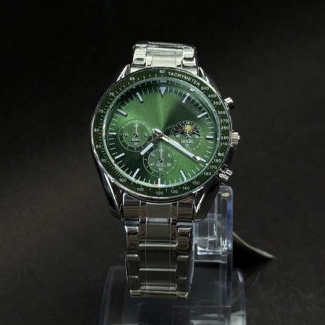 Yeşil Kadran Metal Kordon Analog Kol Saati