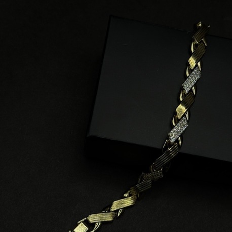 Gold Çapraz Detaylı Zincir Bileklik