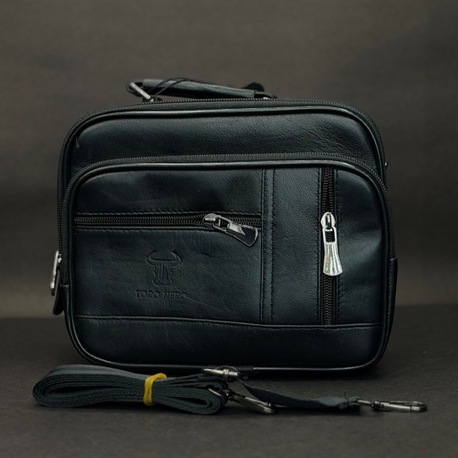 Çok Bölmeli Siyah Erkek Omuz Çantası