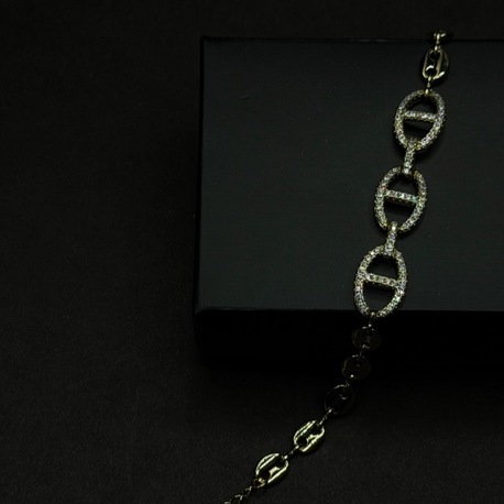 Oval Halka Taşlı Bileklik