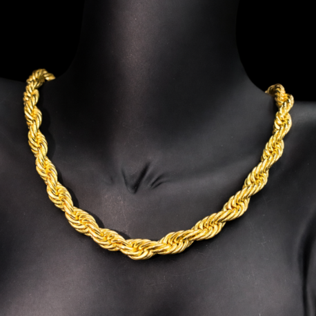 Kalın Halat Model Gold Kolye