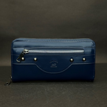 Lacivert Ön Fermuar Detaylı Kadın Cüzdan