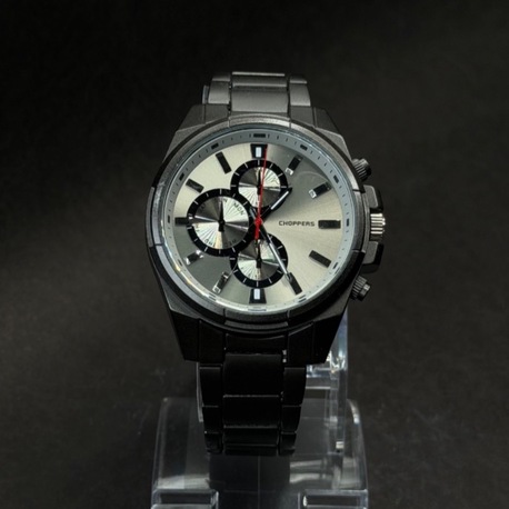 Siyah Metal Kordonlu Analog Kronograf Saat