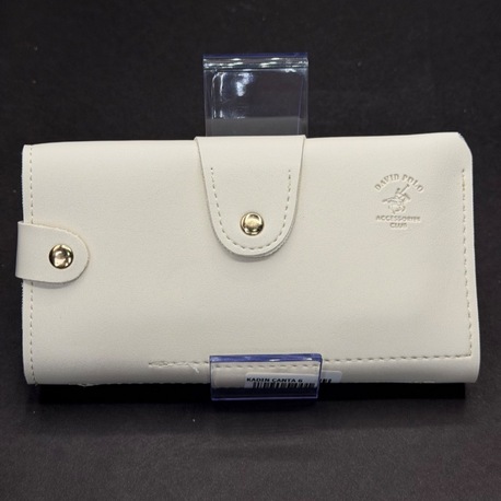 Çıtçıt Kapamalı Uzun Kadın Cüzdan – Beyaz