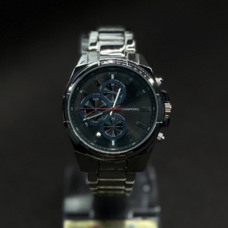 Siyah Kadranlı Çok Fonksiyonlu Metal Kordon Erkek Kol Saati