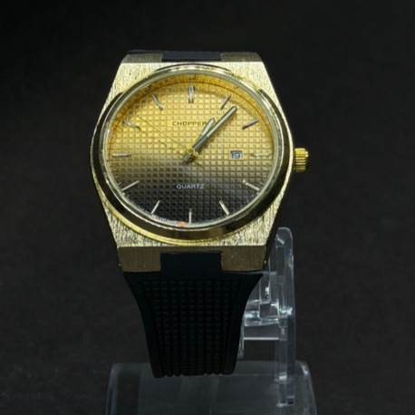 Modern Analog Erkek Kol Saati – Altın Kasa, Siyah Silikon Kordon