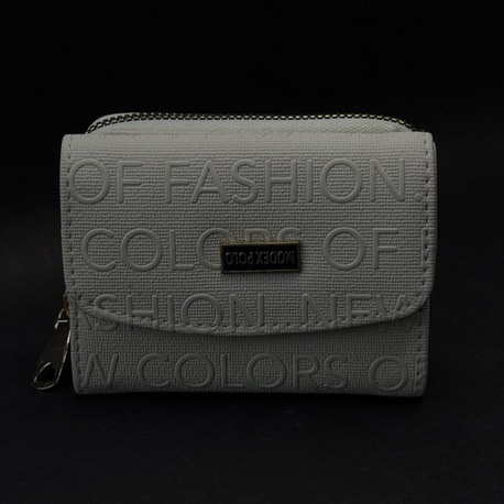 Kabartma Yazılı Krem Mini Kadın Cüzdan